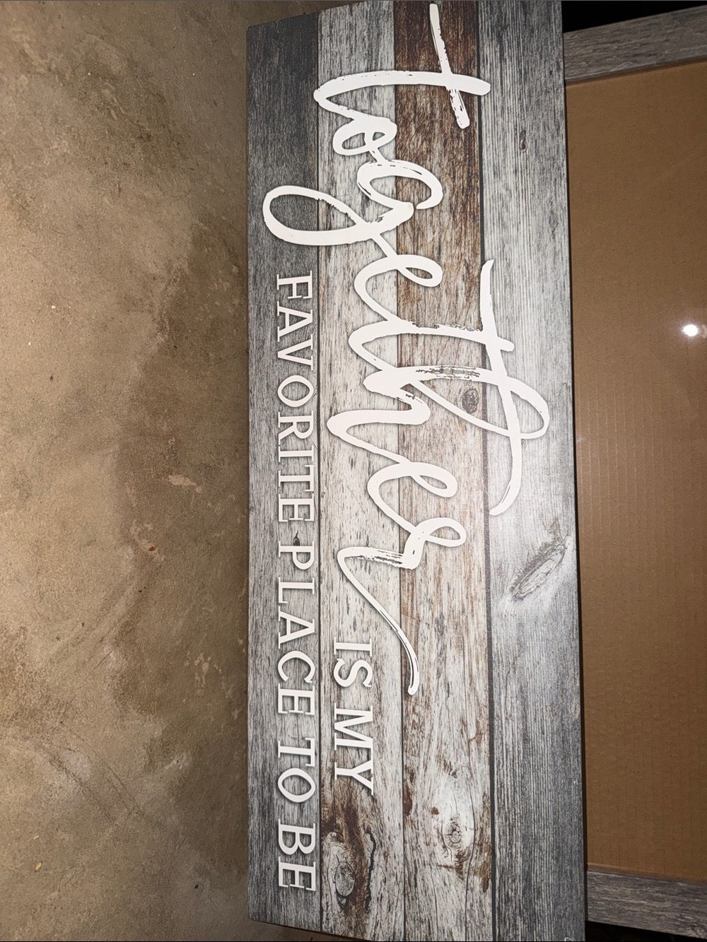 Together Is My Favorite Place To Be Wood Wall Sign - White & Weathered Gray